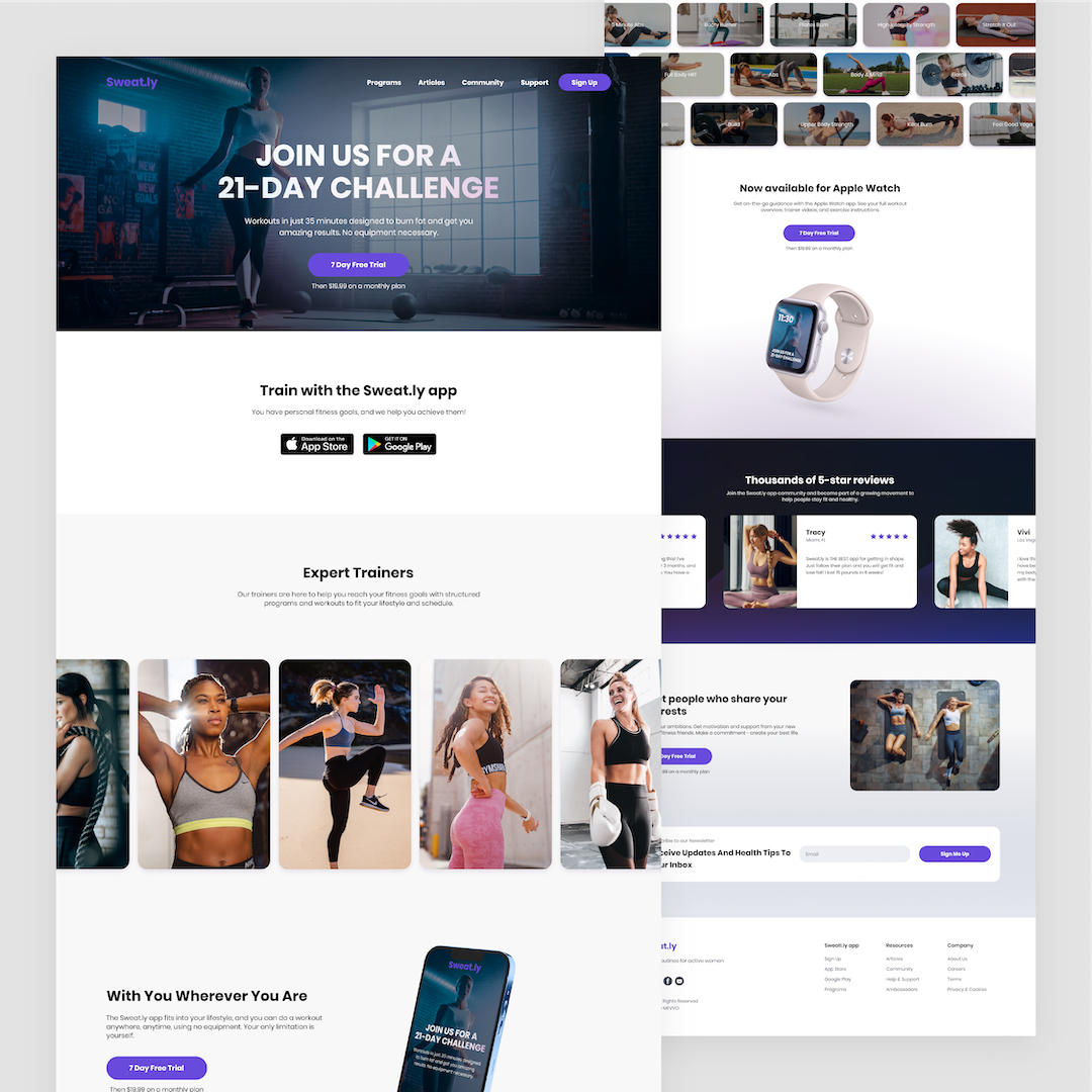 Wellness brand website design example